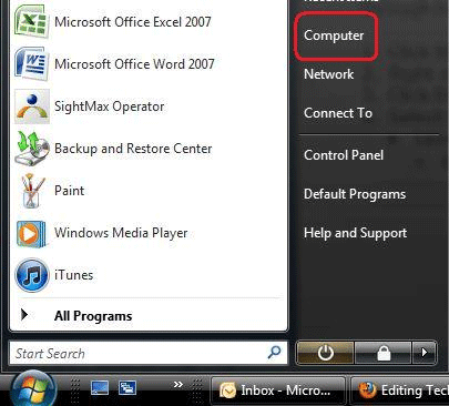 Windows 7 Start Menu, Computer